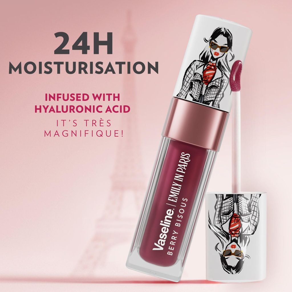 Vaseline x Emily in Paris Lip Oil Mix Pack, getönter Lipgloss für vollere Lippen, (Multicolor - Mix Pack)