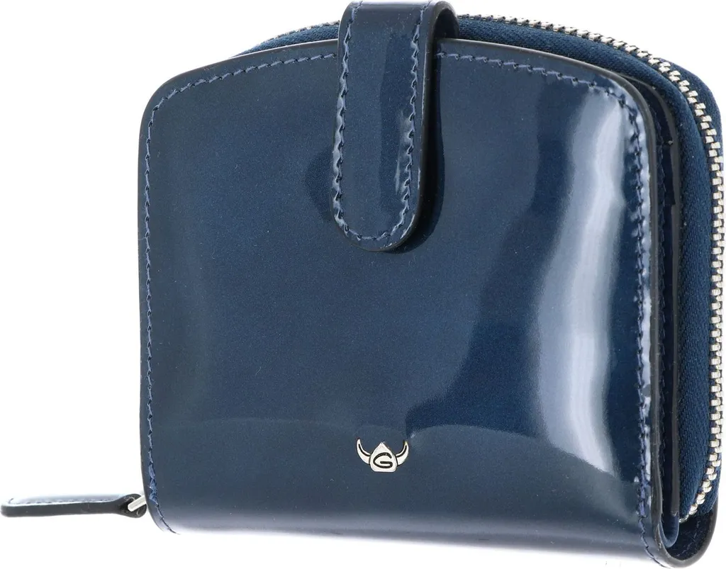Porte-monnaie Golden Head Carrara RFID Protect Bleu Marine en Cuir