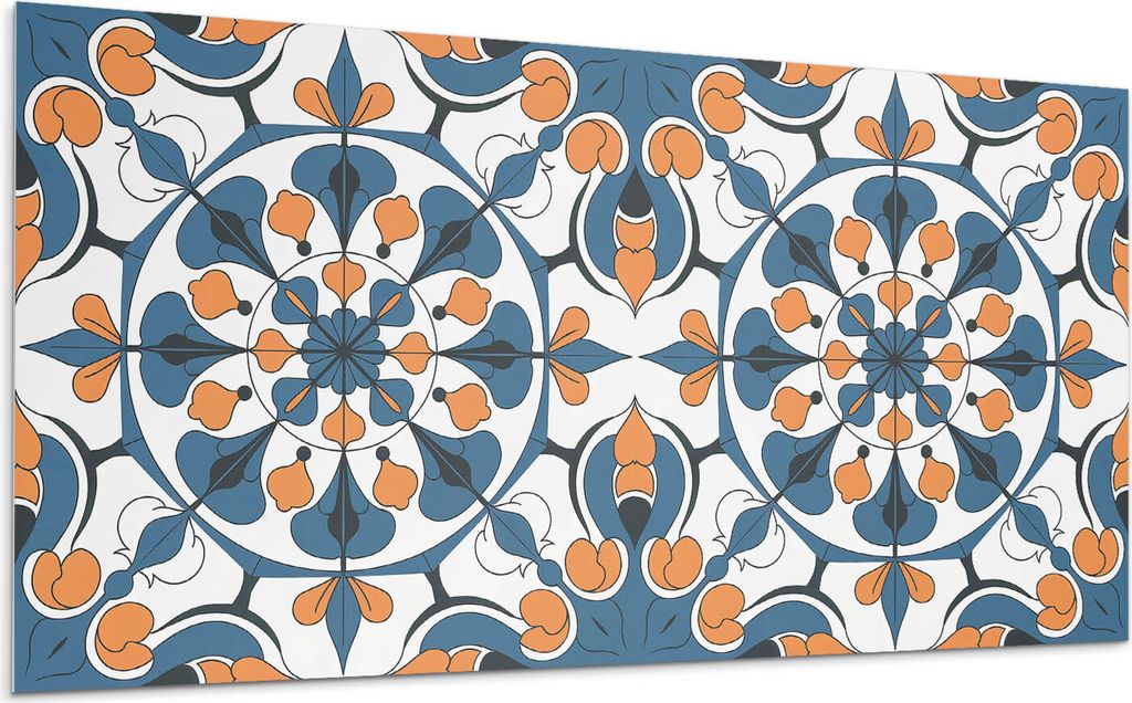 Blumenmuster Im Mandala – Selbstklebende Fliesen – Wandverkleidung – Wandpaneel – PVC Fliesen – Vinylflisen – PCV Flisen – Selbstkleb...