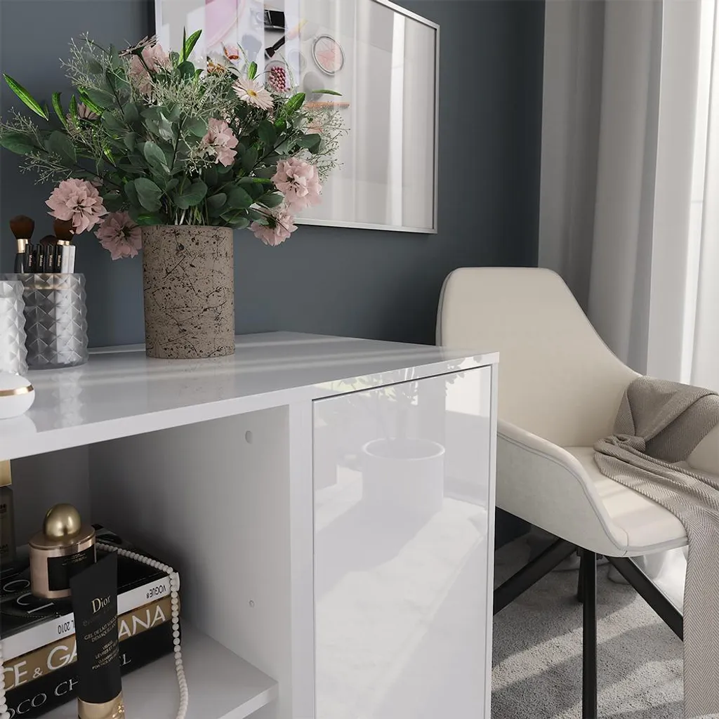 Gagnez de la place avec la commode compacte blanche Vicco Sherry 80cm