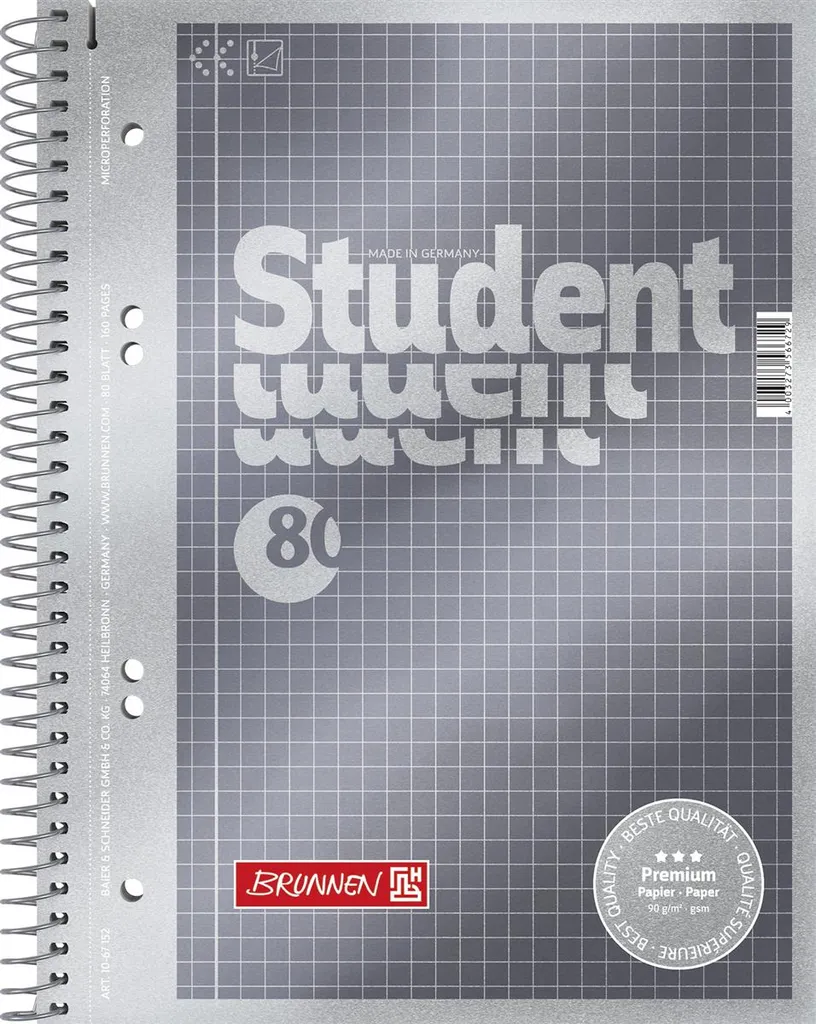 4X BRUNNEN A5 Premium 1067152 - Blocchi Appunti Resistenti per la Scuola