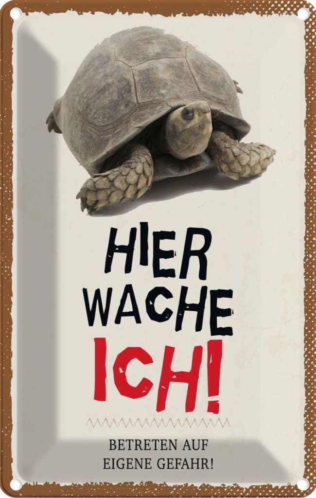 vianmo Blechschild 30x20 cm kröte hier wache eigene Gefahr Spruch Zitat
