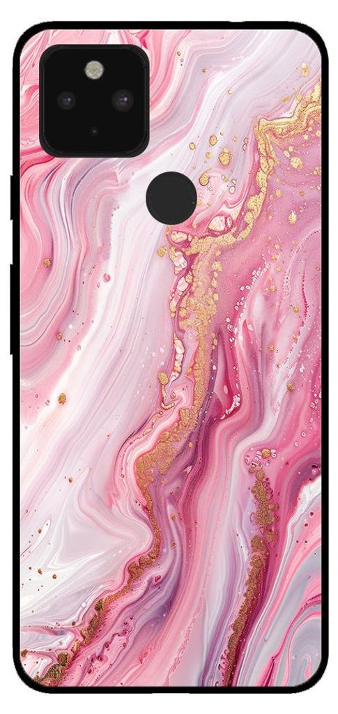 Handyhülle für Google Pixel 4A 5G mit Marmordruck - TPU Backcover Case Marble Design - Rosa