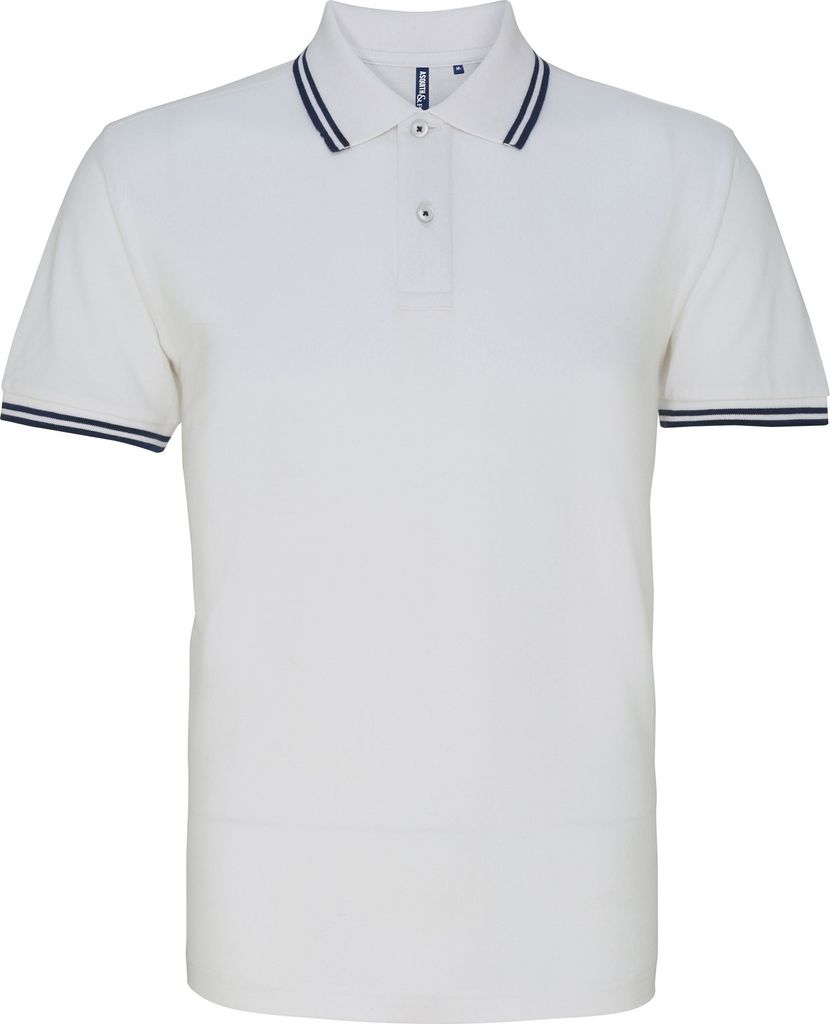 Asquith & Fox Herren Polo-Shirt, kurzärmlig RW4809 (3XL) (Weiß/Marineblau)