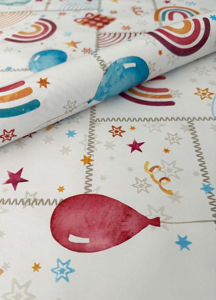 PVC Tischdecke PARTY bunt Ballon Wachstuch Eckig Länge & Breite wählbar abwaschbare Tischdecke Geburtstag, Größe:90 x 90 cm