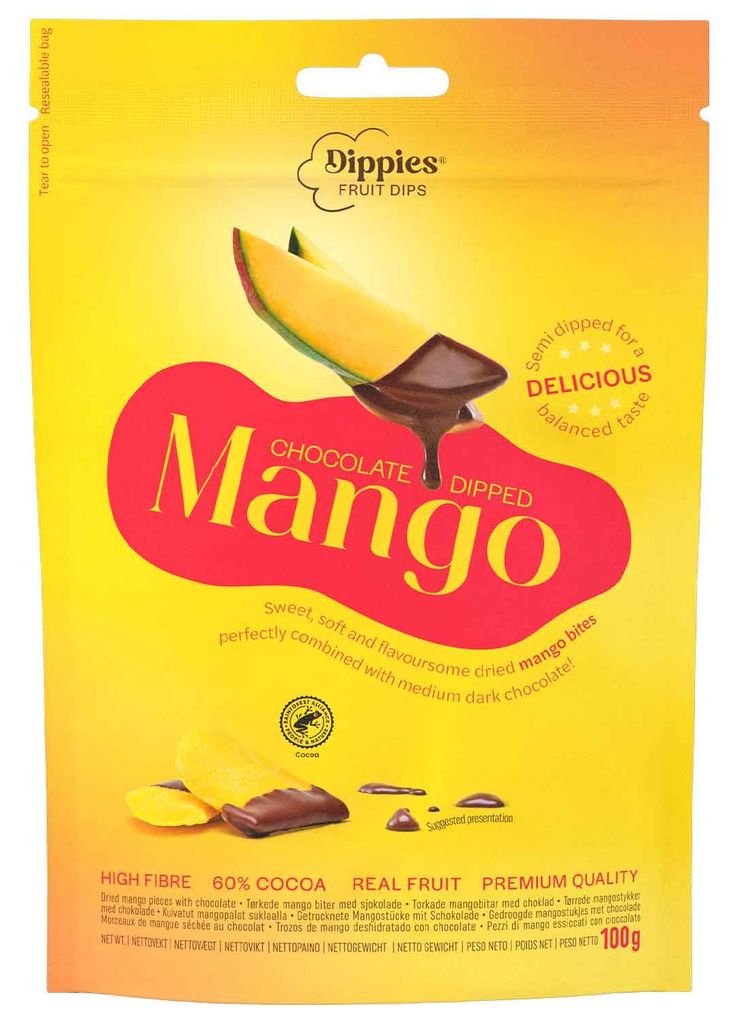 Dippies Fruit Dips Chocolate Dipped Mango 100g Produktbild 