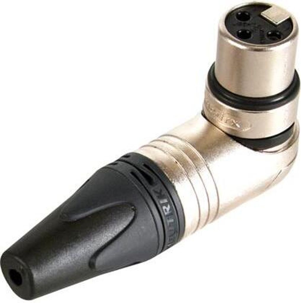 Neutrik - xlr-Stecker, 3-polige Buchse, gewinkelt, vernickeltes Gehäuse, versilberte Kontakte - schwarz