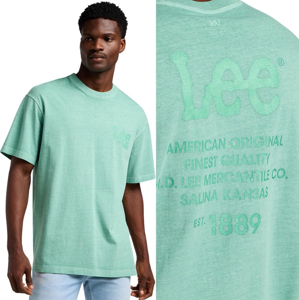 LEE Men, T-Shirt LOOSE LOGO TEE, L, Zielony, sportowy, Zdjęcie produktu 