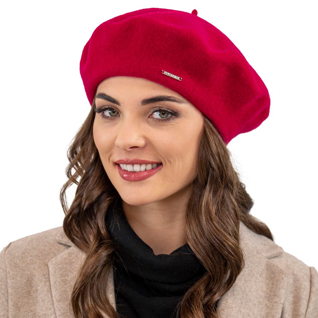 Vivisence damen baskenmütze mit bommel eleganter Produktbild 
