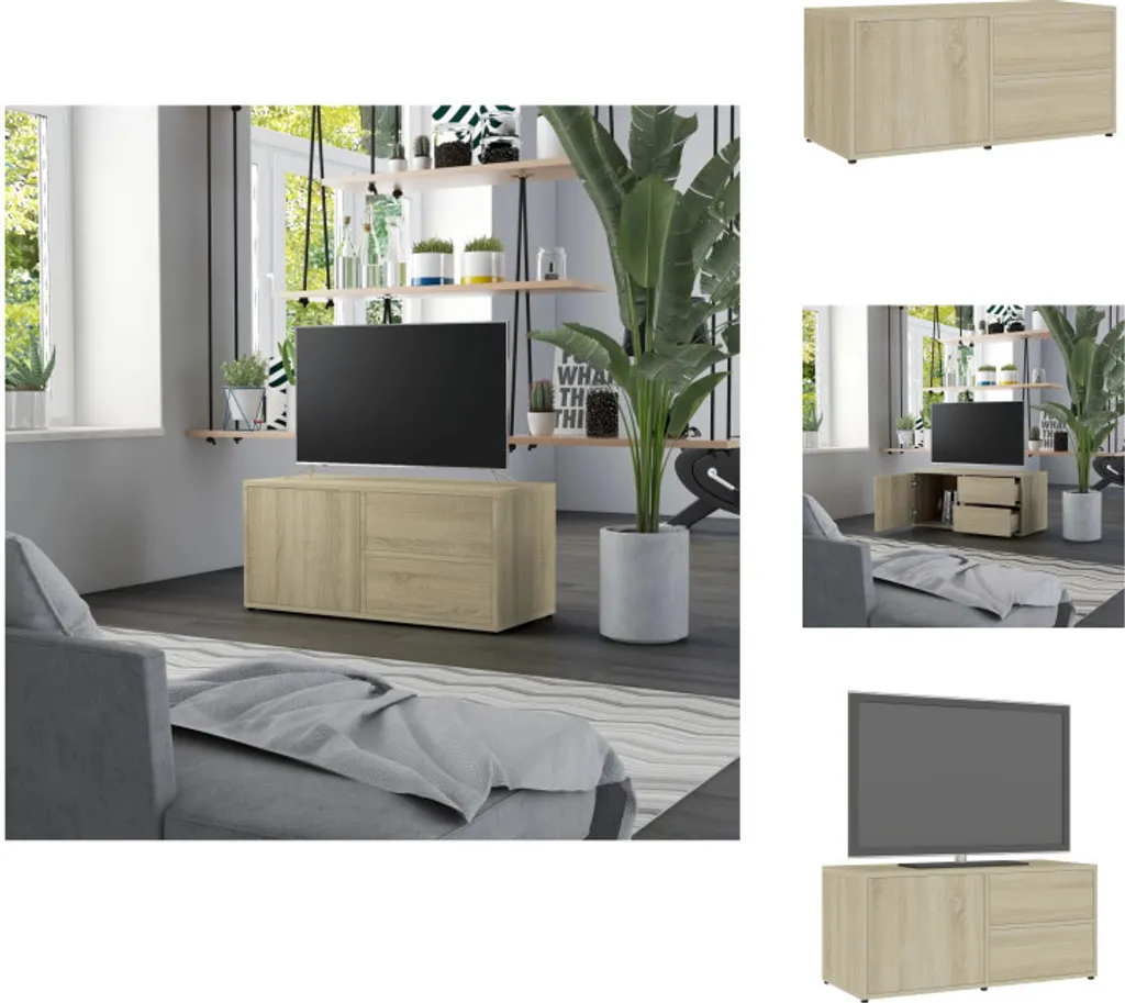mobile TV vidaXL rovere Sonoma 80x34x36 cm materiale a base di legno - Mobili TV