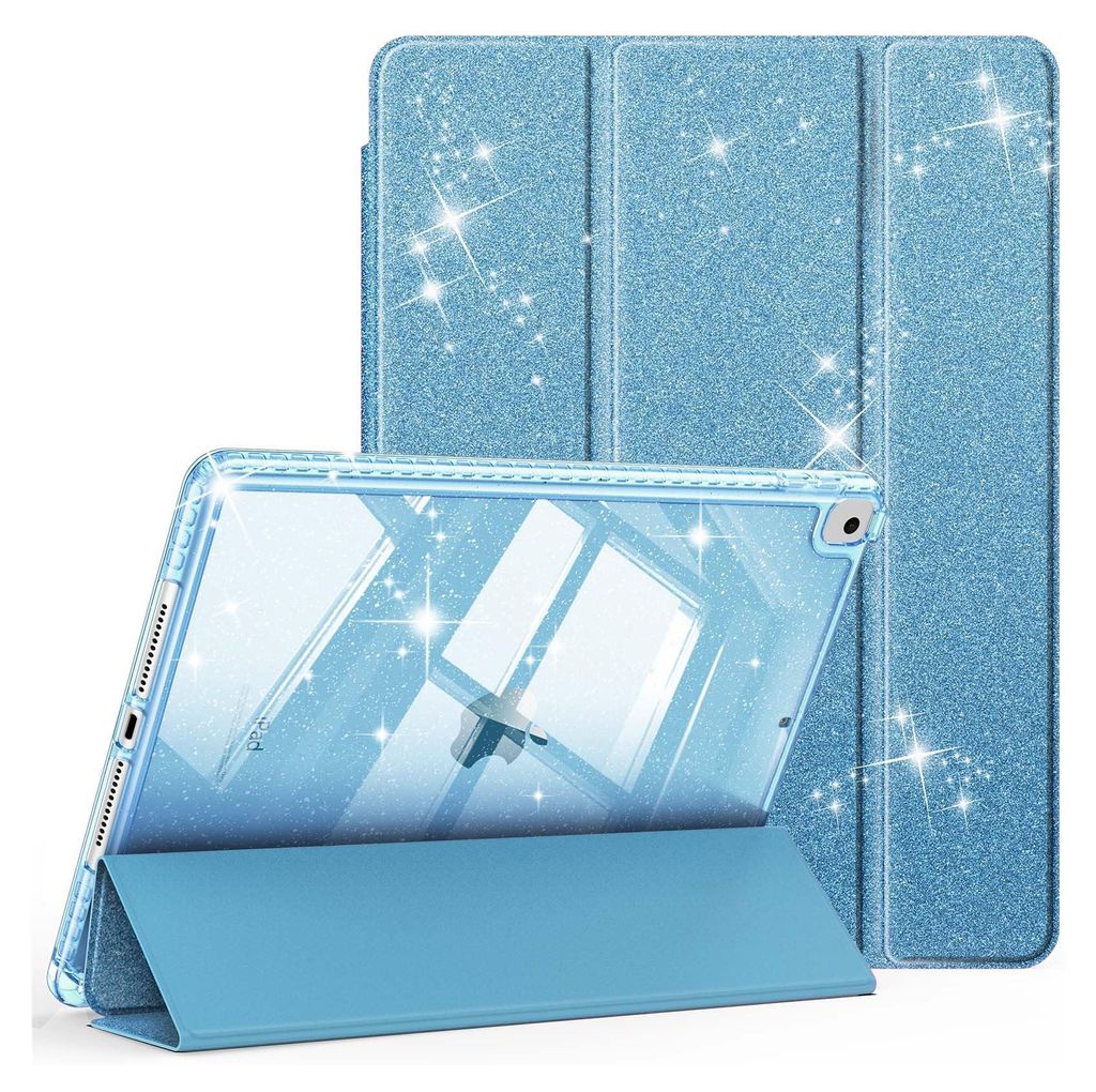Fintie Glitzer Hülle für iPad 10.2 Zoll 9/8/7 Generation Case (2021/2020/2019 Modell) – Transparente Glitzer-Schutzhülle mit Stifthalter, S...