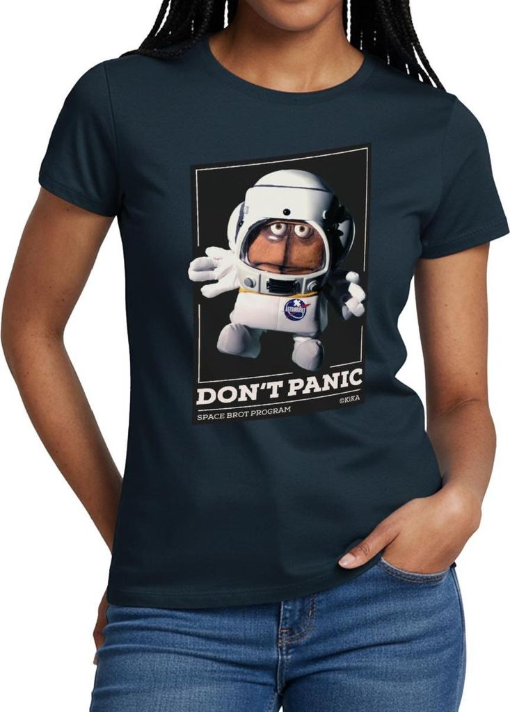 Spreadshirt Bernd Das Brot Don't Panic Frauen T-Shirt, XL, Navy