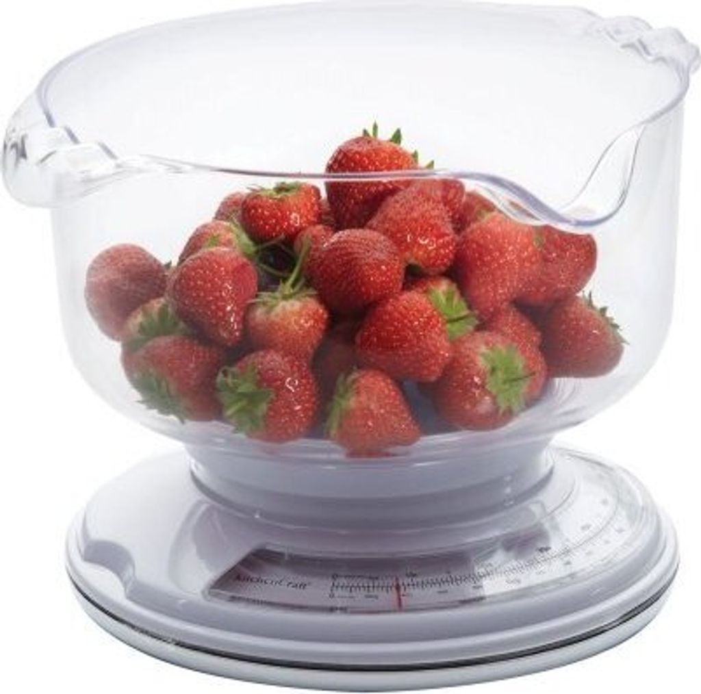 KitchenCraft - Analoge Küchenwaage de mit Wiegebehälter, Kapazität de 3 kg