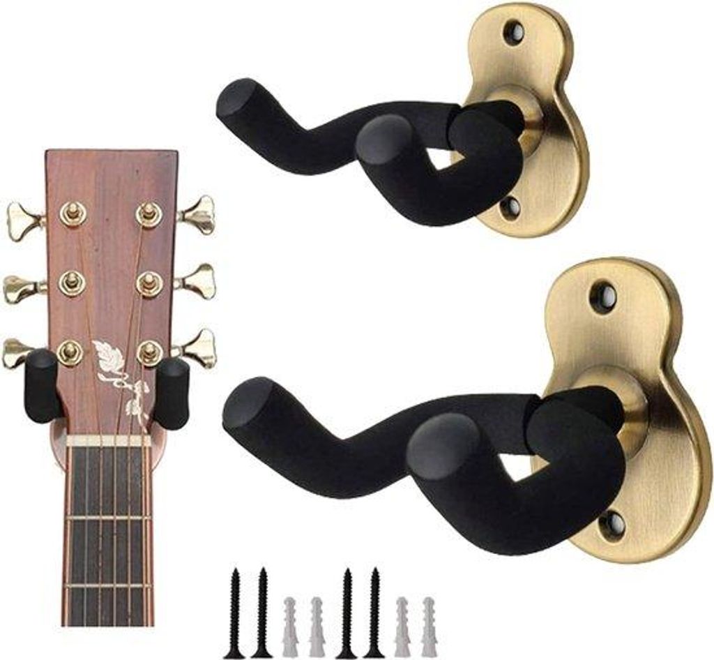 Zwei Stücke Metall-Gitarrenhalter - Anti-Slip Gitarren-Form-Haken - Wandhalter Hakenhalter für E-Gitarre - Bassgitarre - Ukulele - Akustikgitarre...