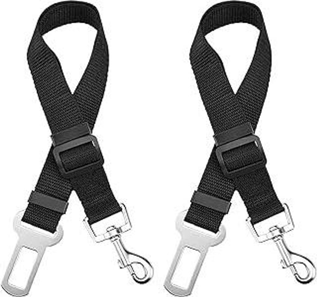 2 Stück Hunde Sicherheitsgurt Auto, Einstellbarer Anschnallgurt für Hund im Auto, 2 in 1 Elastischer Hundegurt für Alle Hunderassen & Autos (Sch...
