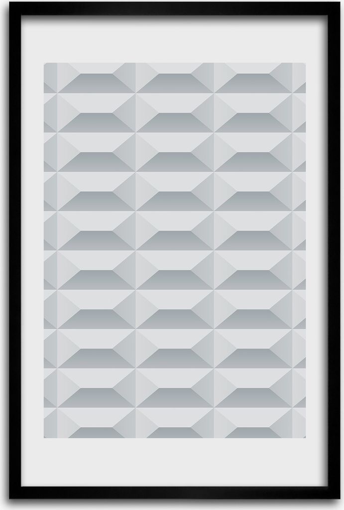 Bild - Bilderrahmen - 40 cm x 60 cm - MDF - Rahmen - Wandkunst - Geometrischer Hintergrund