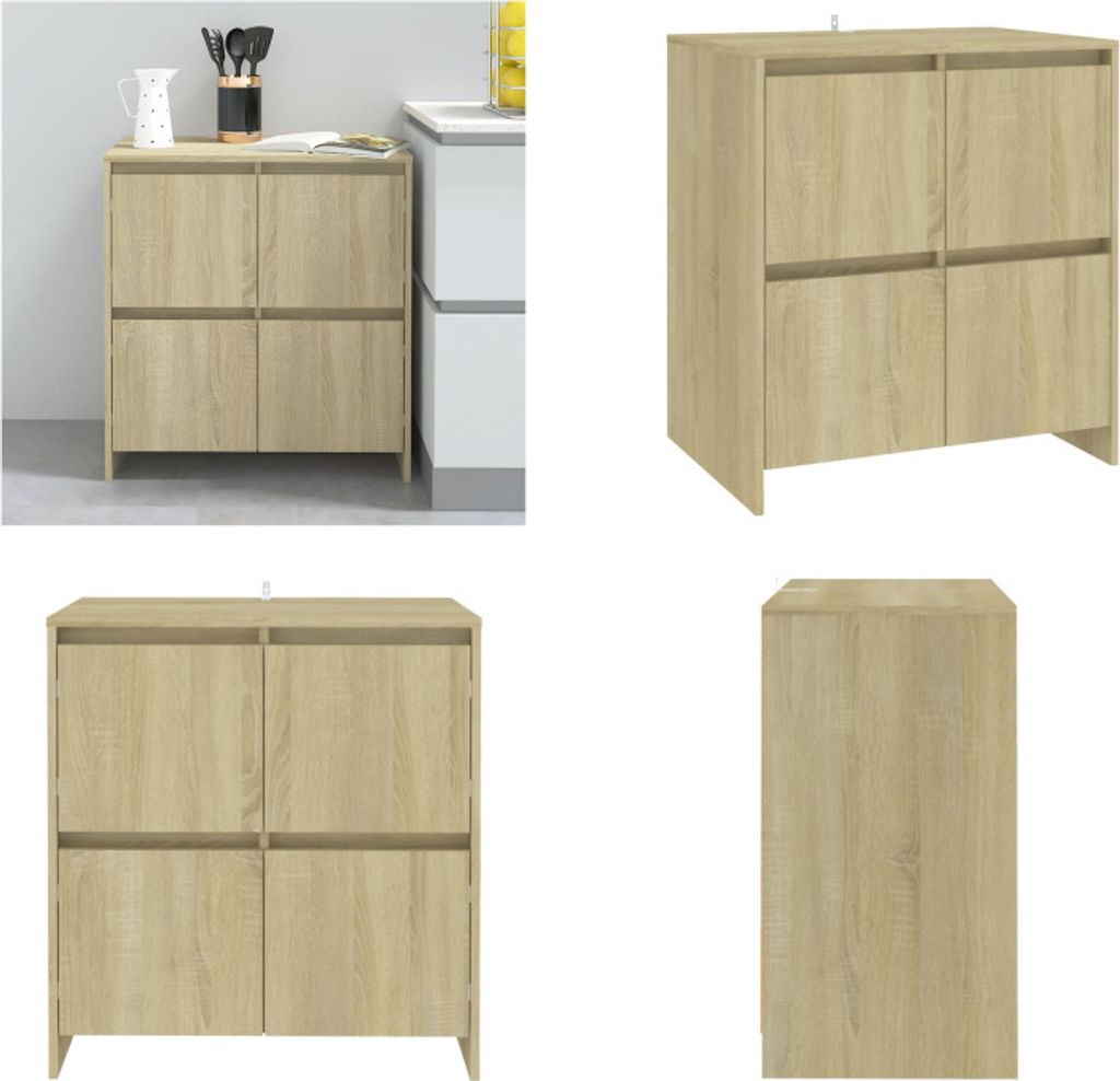 vidaXL Sideboard Sonoma Eiche 70x41x75 cm Holzwerkstoff - Sideboard - Sideboards - Anrichte - Lagerschrank