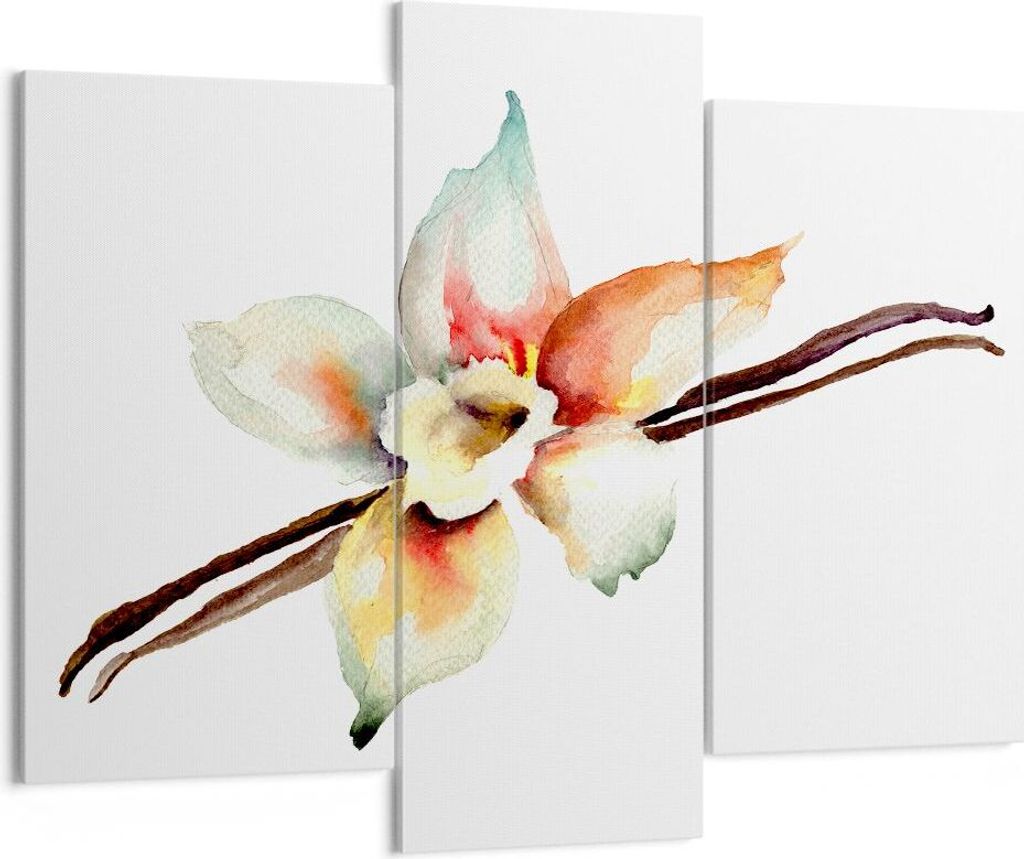 Bild auf Leinwand - Leinwandbild - Vanille Gewürz Blume Pflanze - 130x100cm - Wand Bild - Wanddeko - Leinwanddruck - Bilder - Kunstdruck - Wanddek...