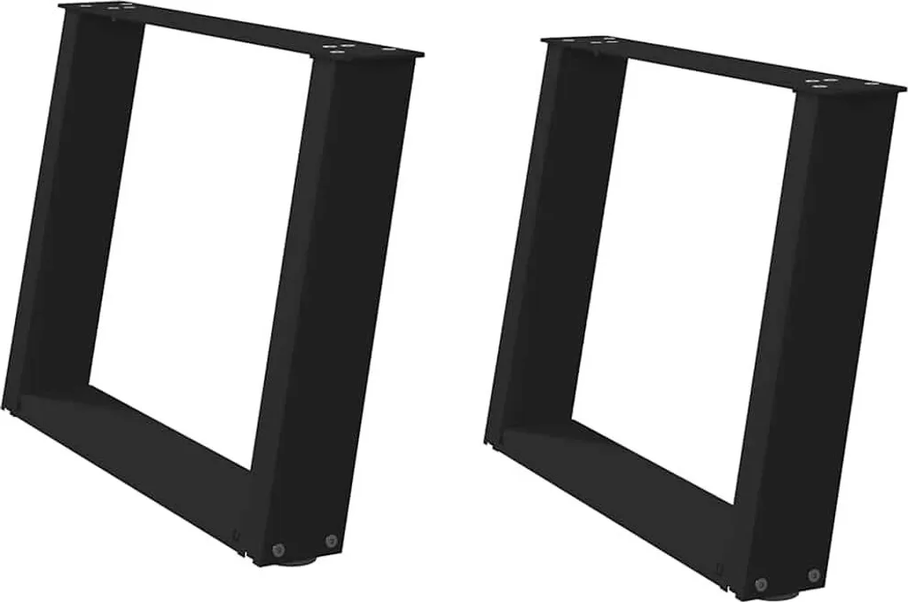 vidaXL Gambe del tavolino a U 2 pezzi nero 60x(42-43) cm acciaio