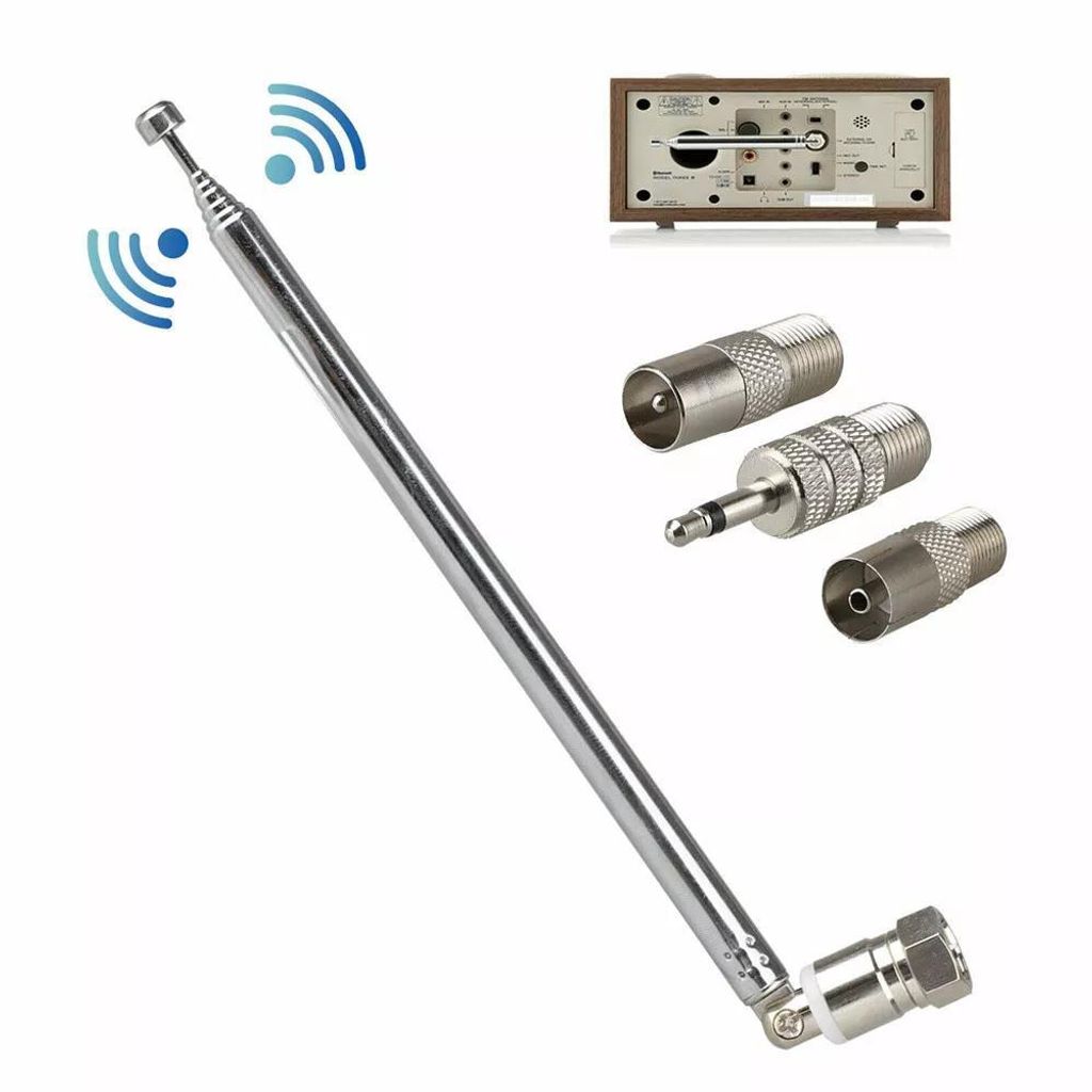 Teleskop Antenne Ersatz F Radio FM AM Auto Stecker DAB UKW Audio 74cm