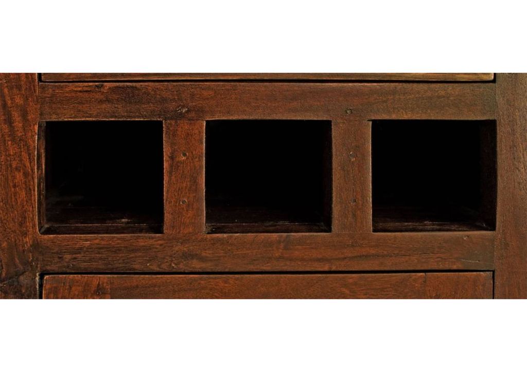 MASSIVMOEBEL24 Nachttisch Akazie 46x40x65 nougat lackiert OXFORD #269