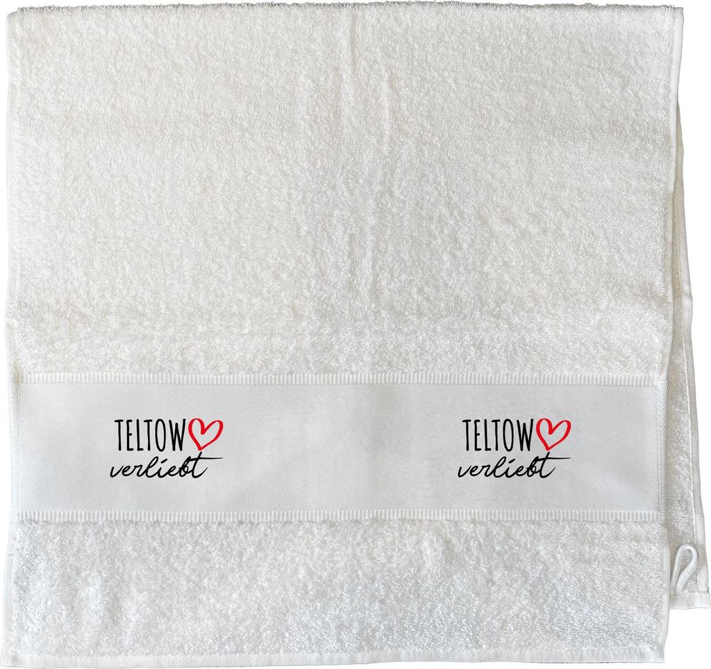 Huuraa Handtuch Teltow verliebt 50x100cm White Baumwolle Handtuch Geschenkidee