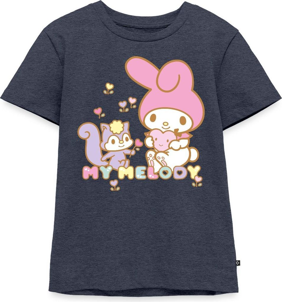 Spreadshirt My Melody Pflückt Mit Risu Herzblümchen Kinder Premium T-Shirt, 134/140 (8 Jahre), Jeansblau