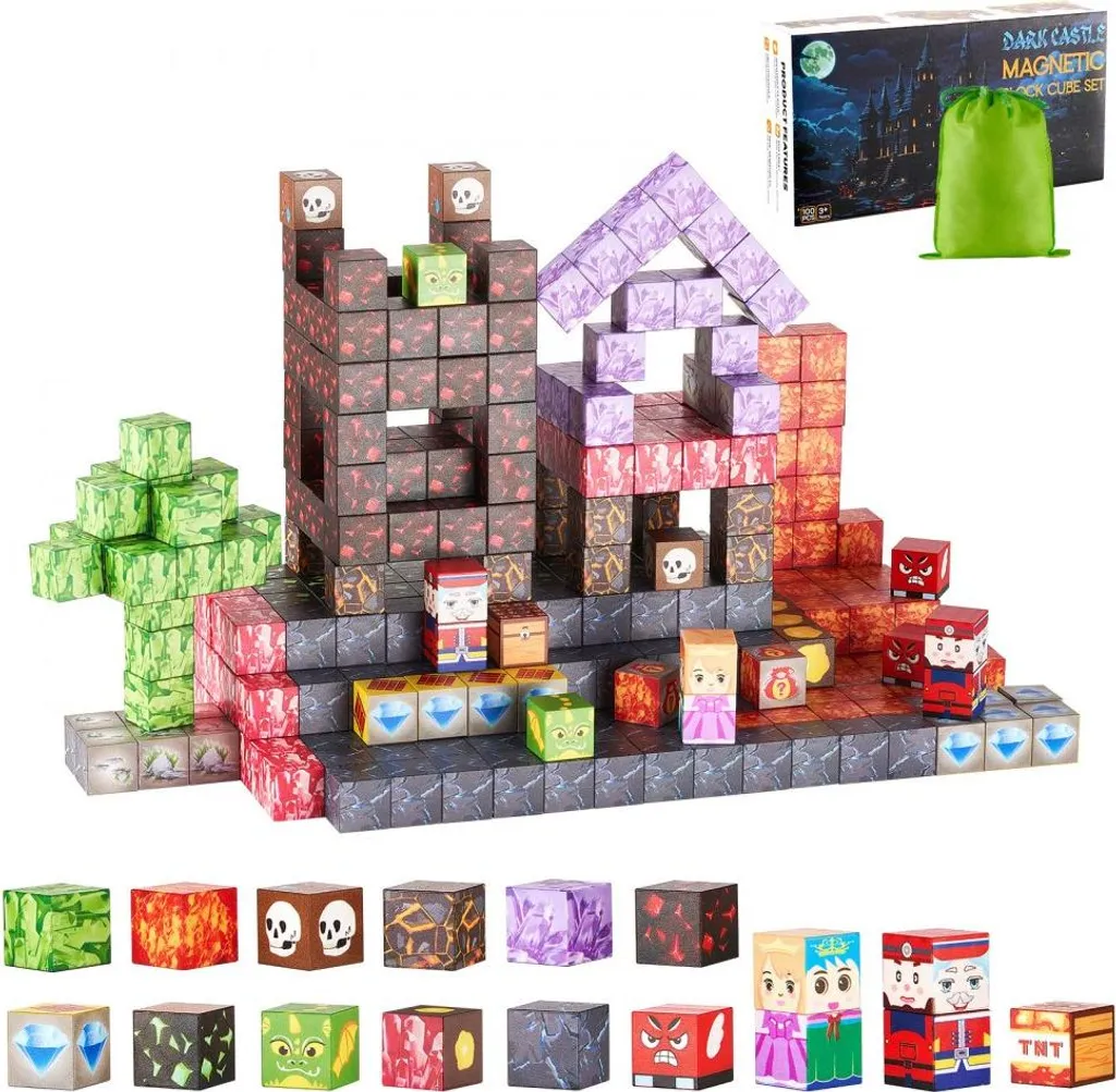 Blocs de construction magnétiques Dark Castle 100 pcs - Jeu éducatif STEM