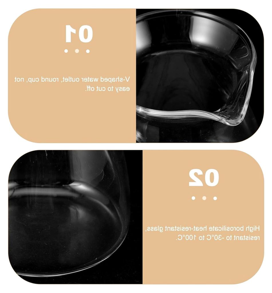 Teekanne aus hitzebeständigem Borosilikatglas mit 450ml Volumen und ergonomischem Griff für Zuhause und Teehäuser