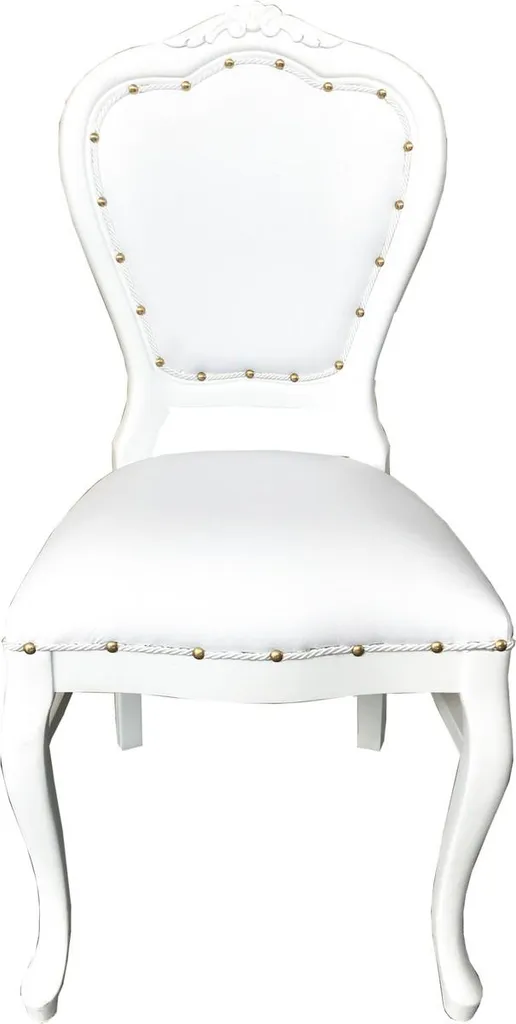 Chaise de salle à manger baroque blanche pour décoration intérieur luxe
