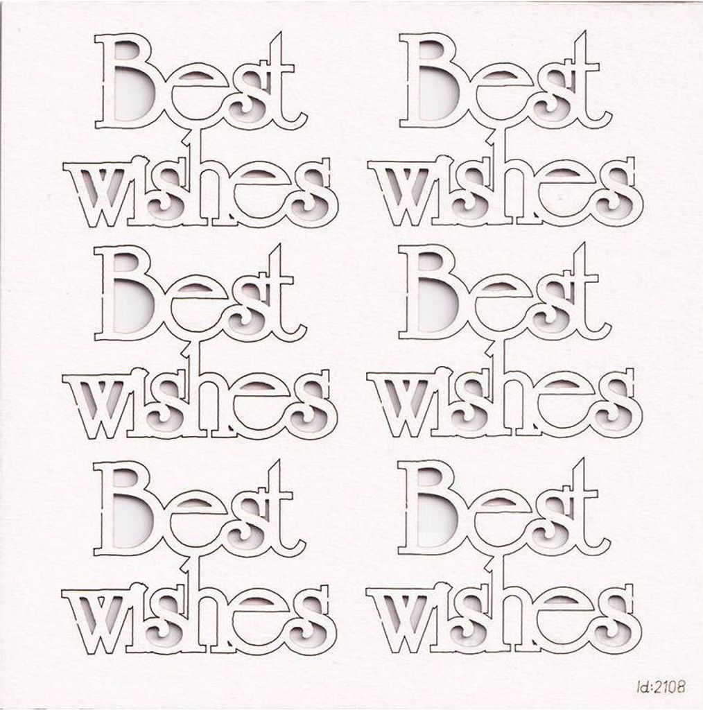 SCRAPINIEC Dekorpappe Die Cut Chipboard Dekoration Ornament, Best wishes