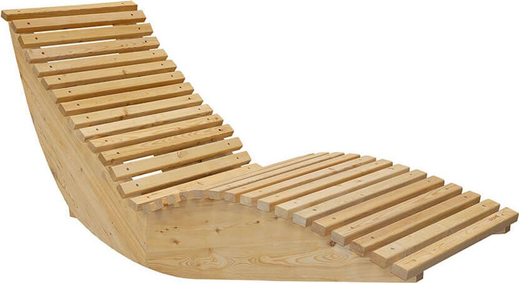 HOME DELUXE Wellenholzliege WOLGA - 60 cm | Holzliege, Gartenliege, Designliege, Sonnenliege