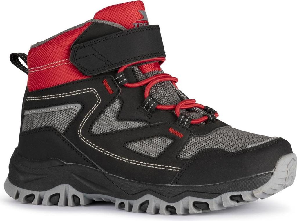 Trespass Adair – Unisex-Wanderstiefel Schwarz/Rot