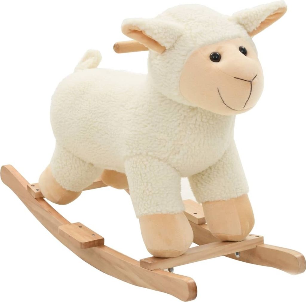 Schaukeltier Schaf Plüsch 78x34x58 cm Weiß