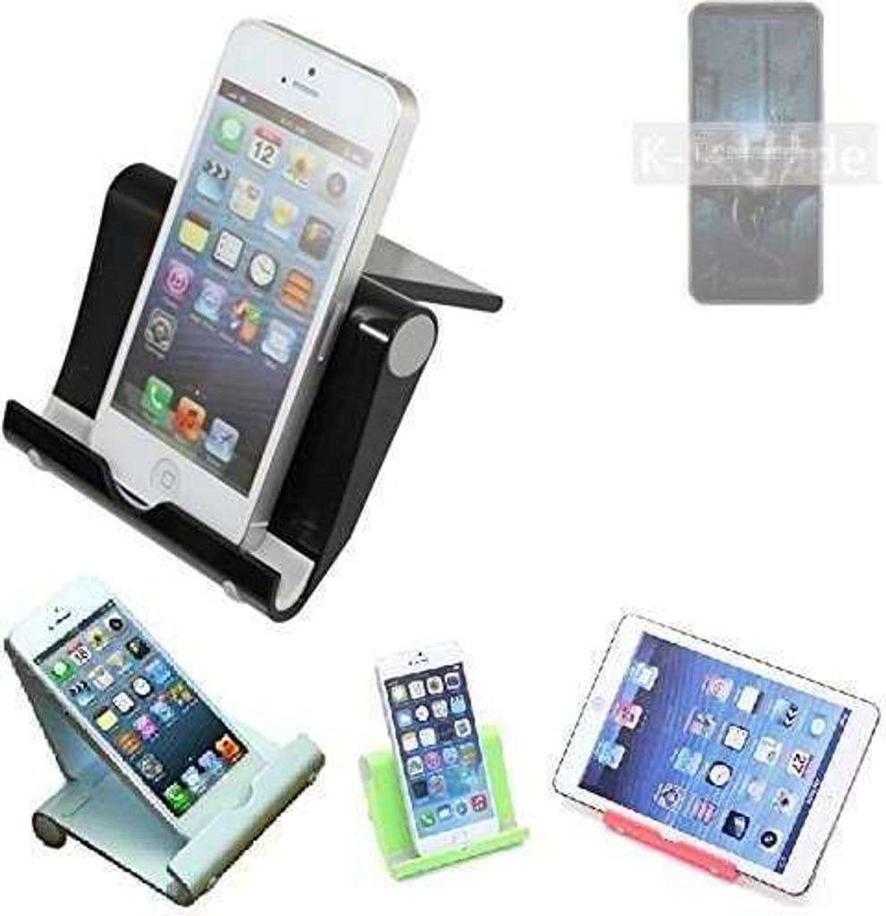 K-S-Trade Handy-Ständer kompatibel mit Asus ROG Phone 6 Batman Edition Snapdragon faltbarer Tischständer Smartphone Tablet Halterung Reise