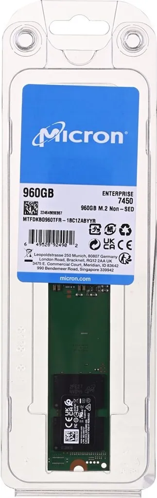 SSD Interne Micron 7450 PRO 960 Go M.2 NVMe PCIe 4.0 Haute Performance - 5
