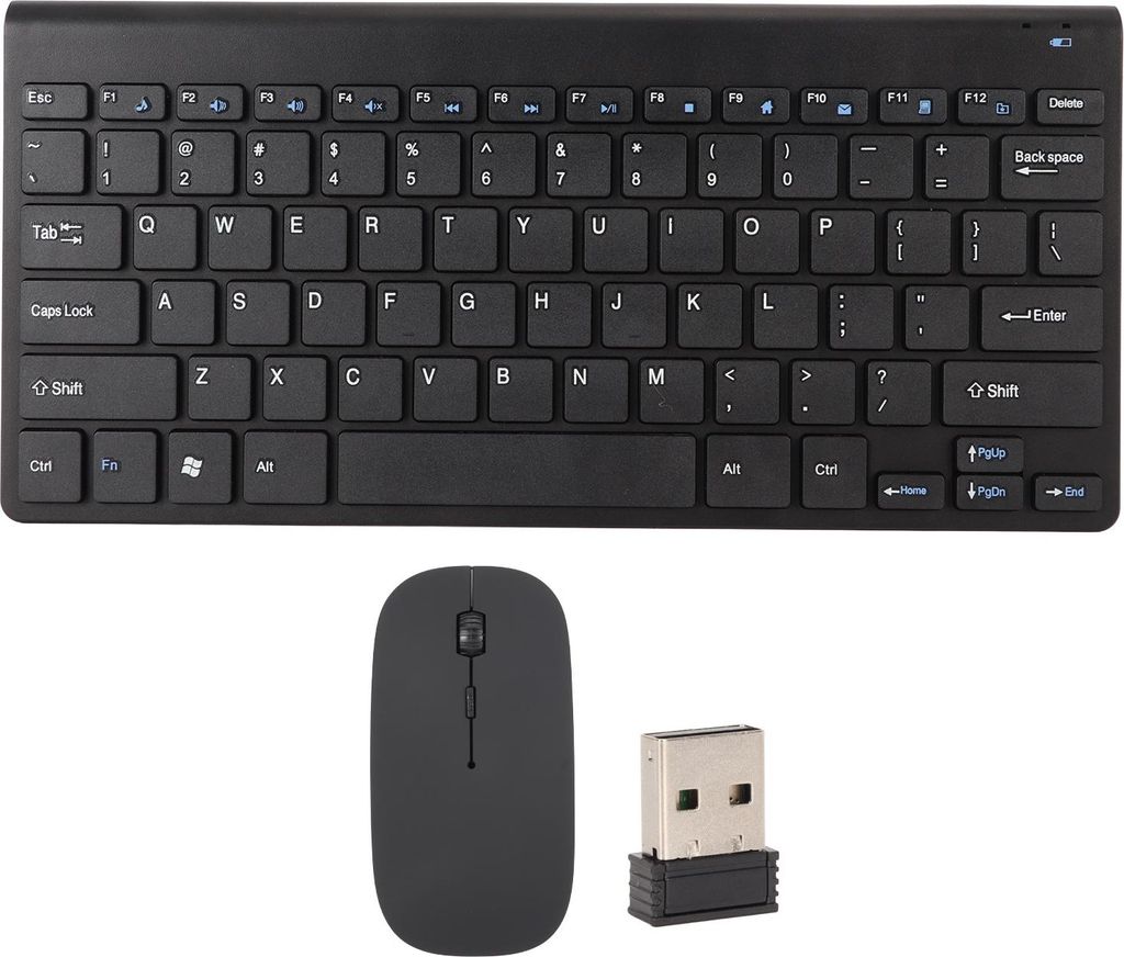 Smart Wireless Keyboard Mouse Kit Silent LED Indicator Waterproof Power Saving Compact Keyboard Mouse Set für Büro Schwarz