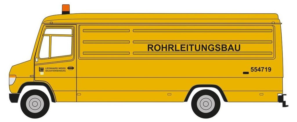 Herpa 958615 - 1:87 MB T2 Vario Kasten "Leonhard Weiss / Rohrleitungsbau" - Neu