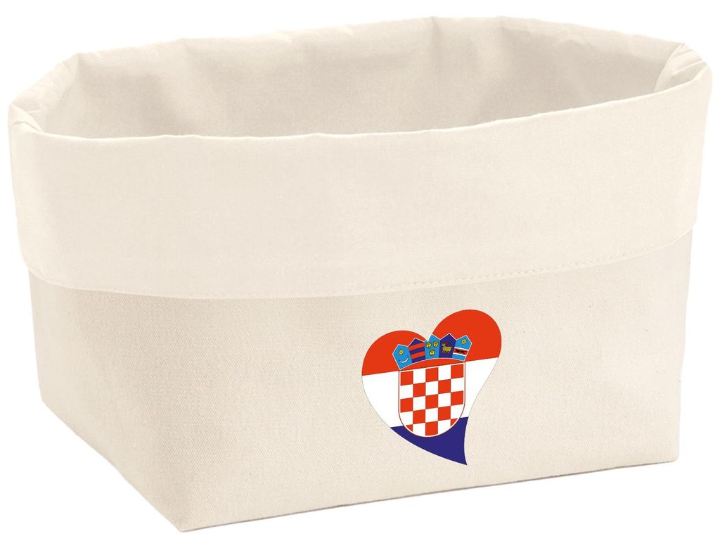 Huuraa Organizer Kroatien Flagge Herz 8 Liter Large Canvas Baumwolle Utensilo Geschenkidee