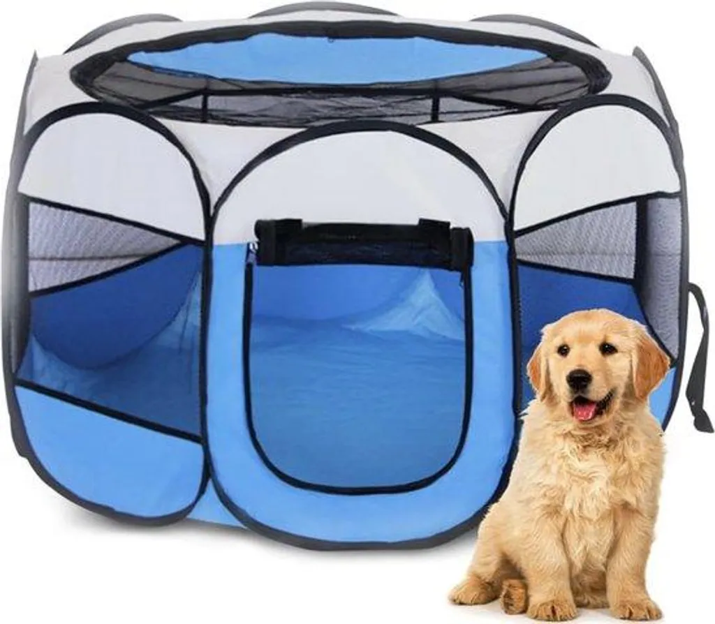 Aire de jeu portable bleue 74 cm pour petits chiens et chats chatons