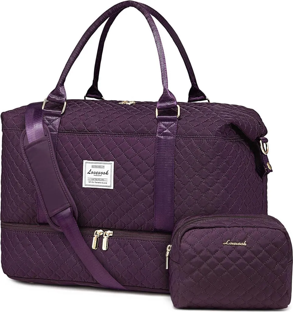 Sac de voyage anti-odeur avec compartiment chaussures et linge humide