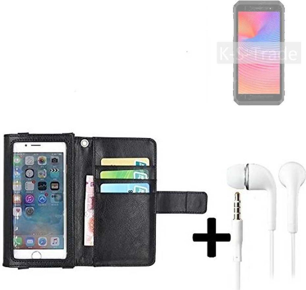K-S-Trade Handyhülle + Kopfhörer kompatibel mit Ulefone Power Armor X11 Pro Schutzhülle Case mit Displayschutz / Schutzfolie schwarz + Kopfhörer