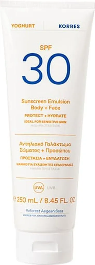Soin solaire Korres Yoghurt SPF30 anti-dessèchement de la peau
