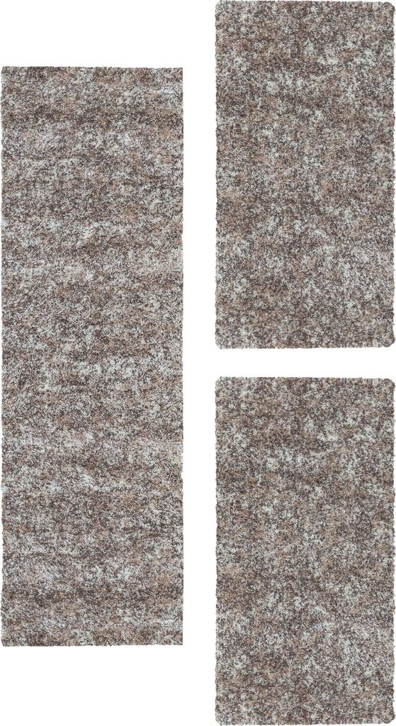 Villa Möbel Enjivo Bettumrandungs-Teppich Set Beige, Grösse:2 x 60x110 cm + 1 x 80x150 cm