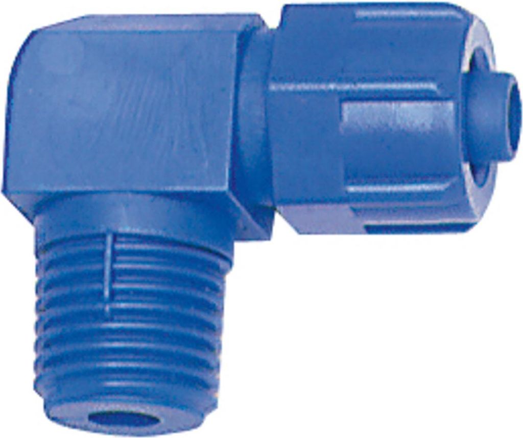 Riegler Winkel-Verschraubung, starr, R 1/8 a., für Schlauch 8/6 mm, POM