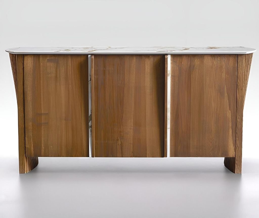 Designer Sideboard Edle Marmorplatte Wohnzimmer Edle Holzmöbel