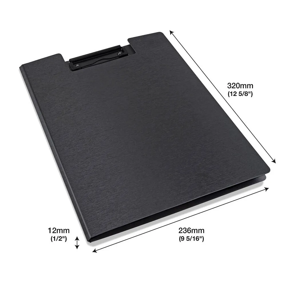 Porte-document antibactérien Rapesco 1641 en plastique A4 noir robuste - 4