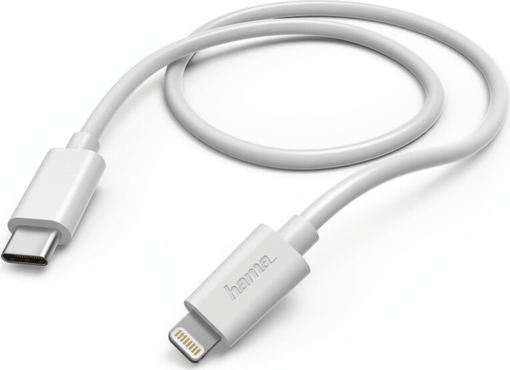 Hama Lade-/Datenkabel USB-C/Lightning, 1.0m, weiß Produktbild 