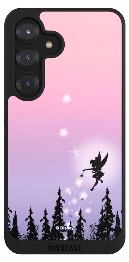 NIVOCASE Handyhülle für Samsung Galaxy S25 Hülle NIVOpure Case Schwarz Disney Offizielles Lizenzprodukt Tinkerbell