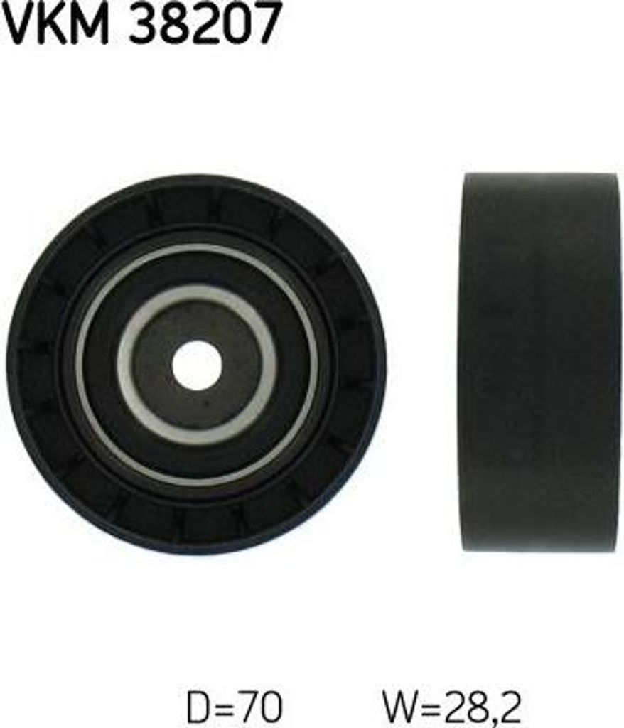 SKF VKM 38207 Umlenk-/Führungsrolle, Keilrippenriemen OE 11281704500 kompatibel mit 5er E39, 7er E38, 8er E31